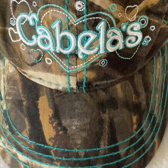 Cabela's Camouflage Cap with Teal Accents - Picture 3 of 4